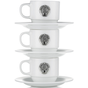 Set of porcelain coffee cups "USSR" for 3 persons